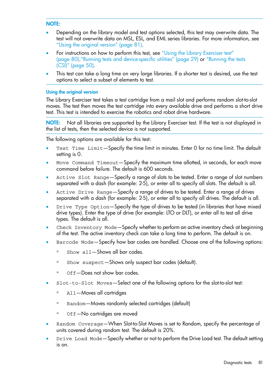 Using the original version | HP Library and Tape Tools User Manual | Page 81 / 182