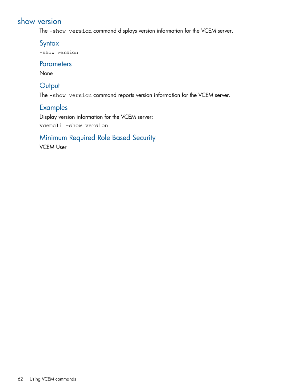 Show version | HP Insight Management-Software User Manual | Page 62 / 96