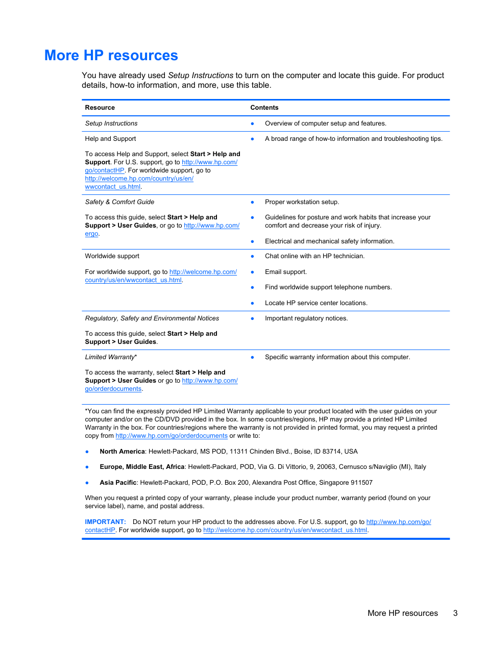 More hp resources, More hp resources 3 | HP ENVY Spectre XT Ultrabook CTO 13t-2000 User Manual | Page 13 / 96