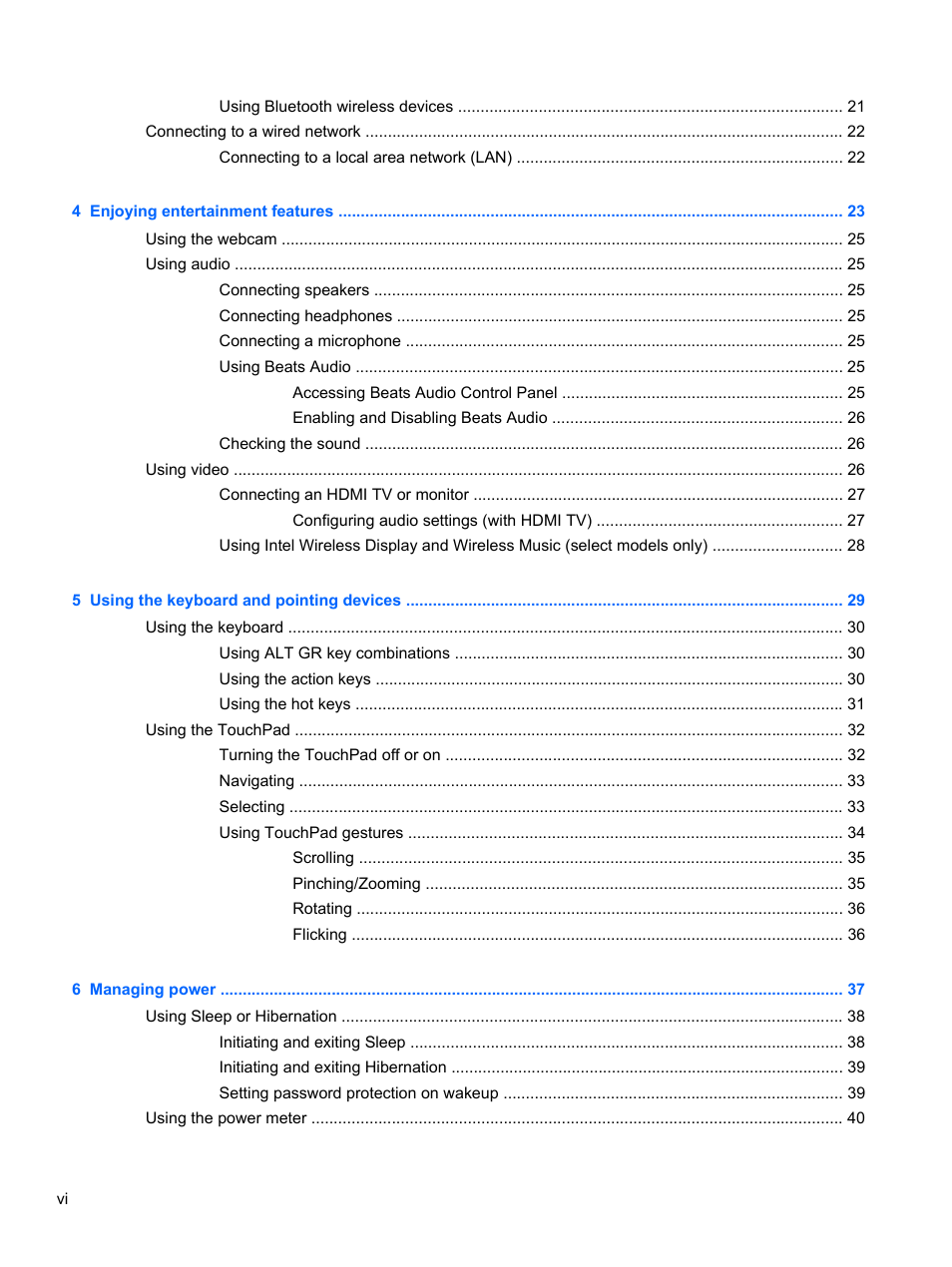 HP ENVY Spectre XT Ultrabook CTO 13t-2000 User Manual | Page 6 / 96