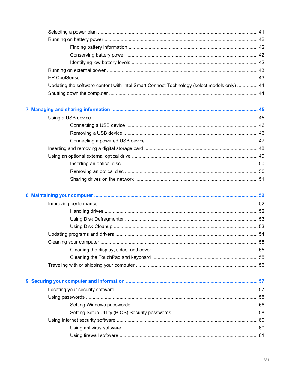 HP ENVY Spectre XT Ultrabook CTO 13t-2000 User Manual | Page 7 / 96