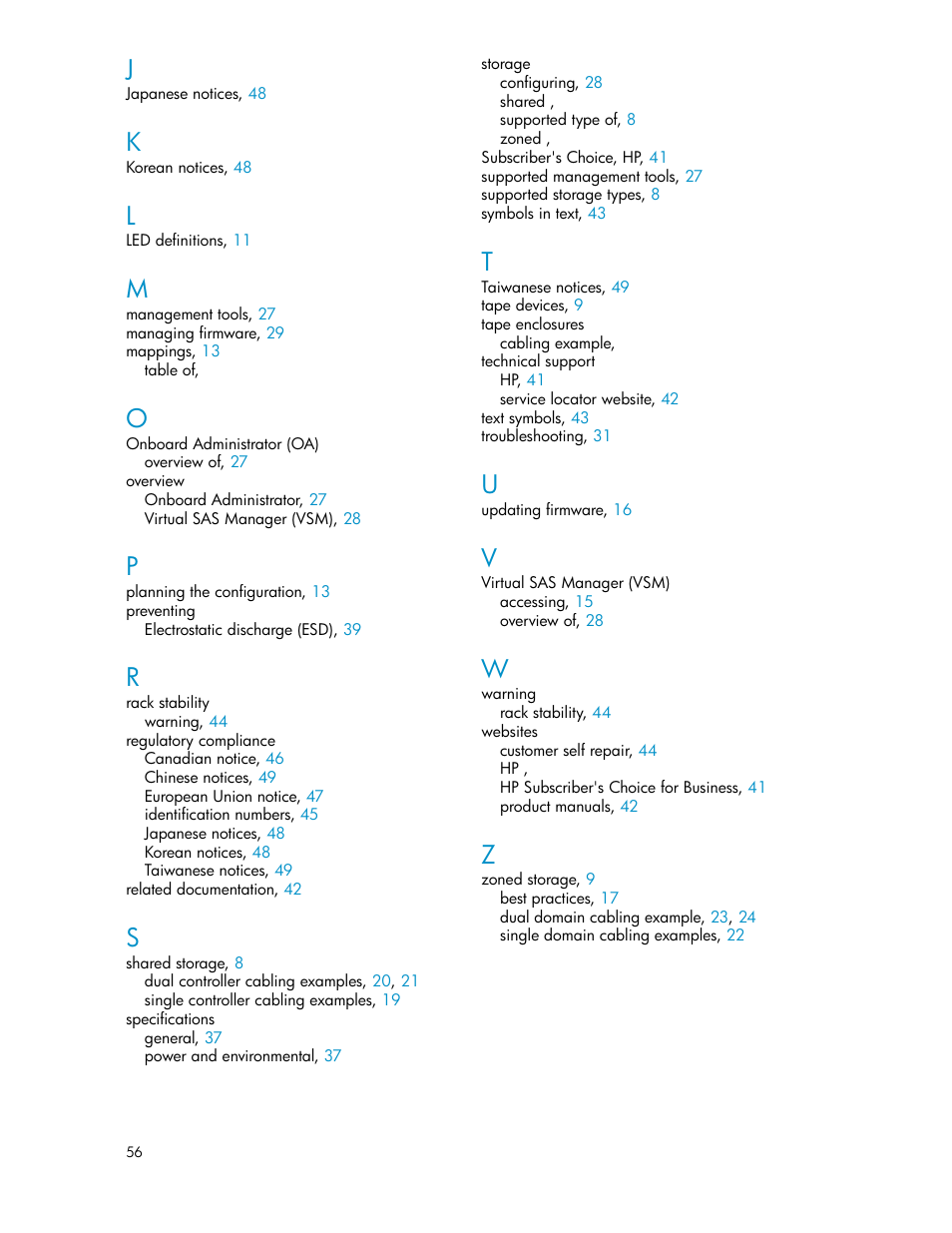 HP 3Gb SAS Switch for HP BladeSystem c-Class User Manual | Page 56 / 56