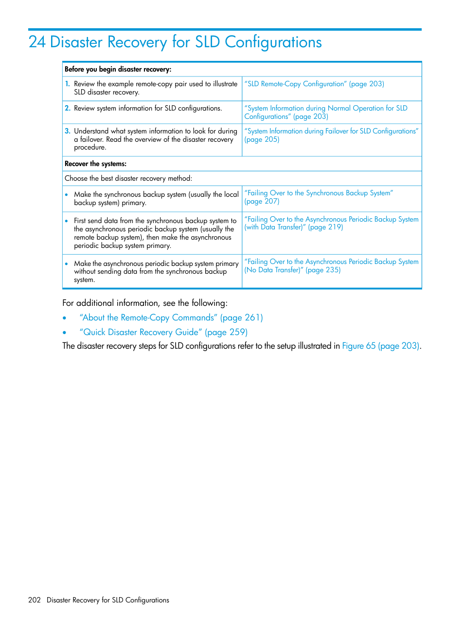 24 disaster recovery for sld configurations | HP 3PAR Operating System Software User Manual | Page 202 / 289