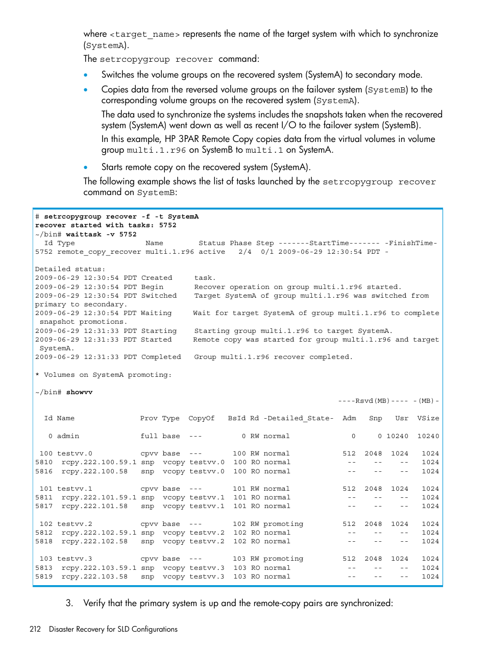 HP 3PAR Operating System Software User Manual | Page 212 / 289