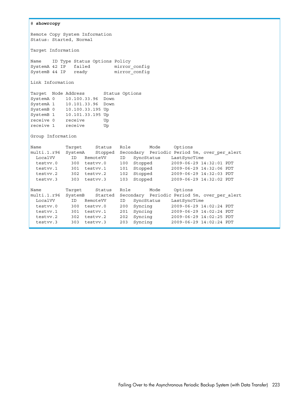 HP 3PAR Operating System Software User Manual | Page 223 / 289