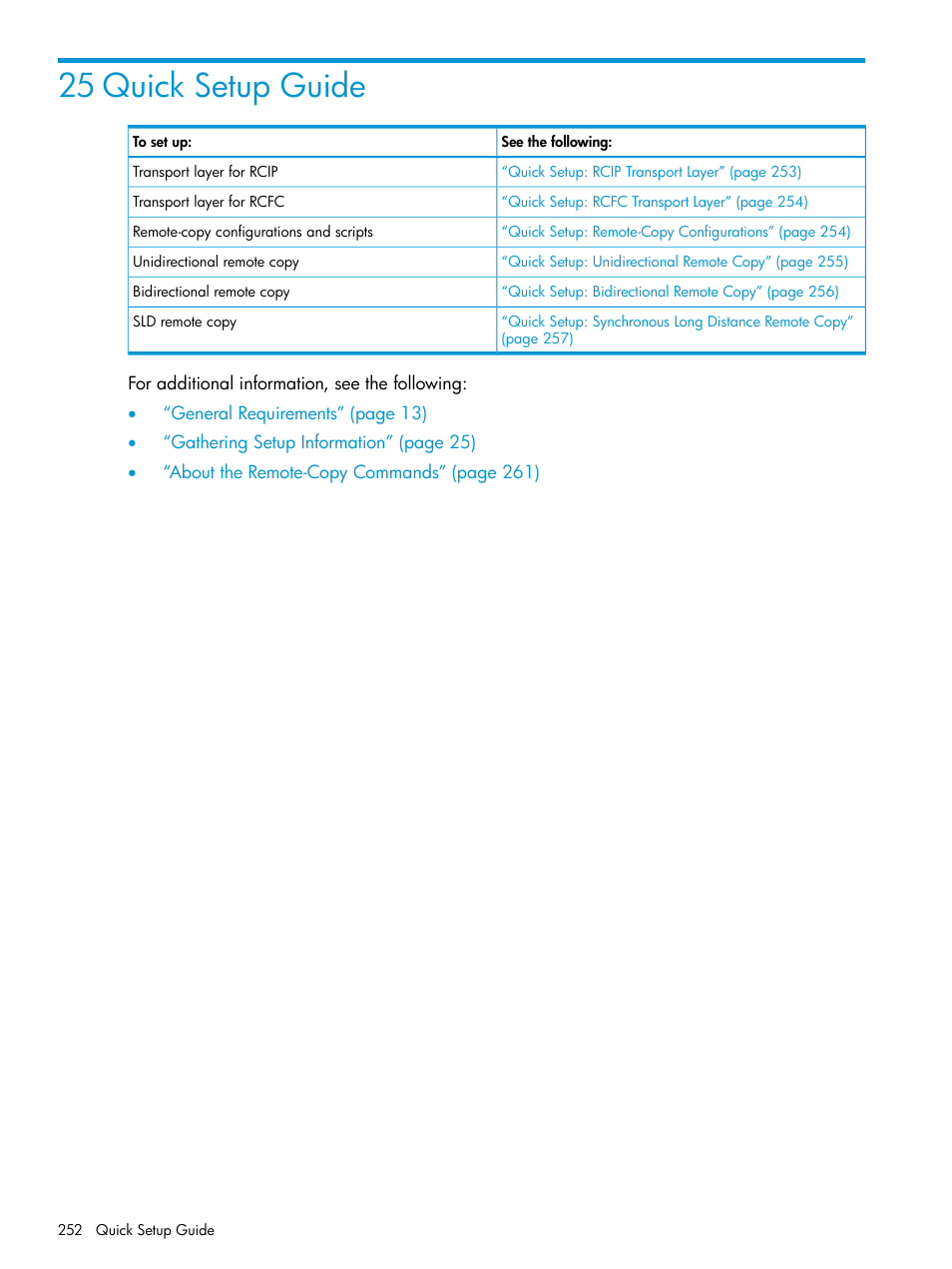 25 quick setup guide | HP 3PAR Operating System Software User Manual | Page 252 / 289