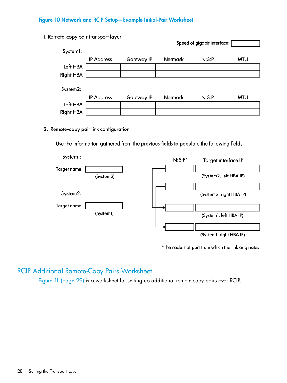 Rcip additional remote-copy pairs worksheet | HP 3PAR Operating System Software User Manual | Page 28 / 289