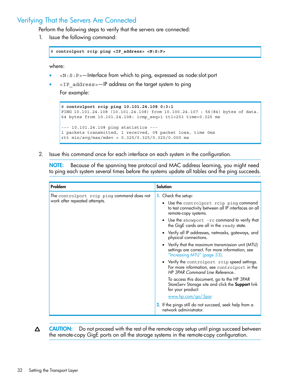 Verifying that the servers are connected | HP 3PAR Operating System Software User Manual | Page 32 / 289