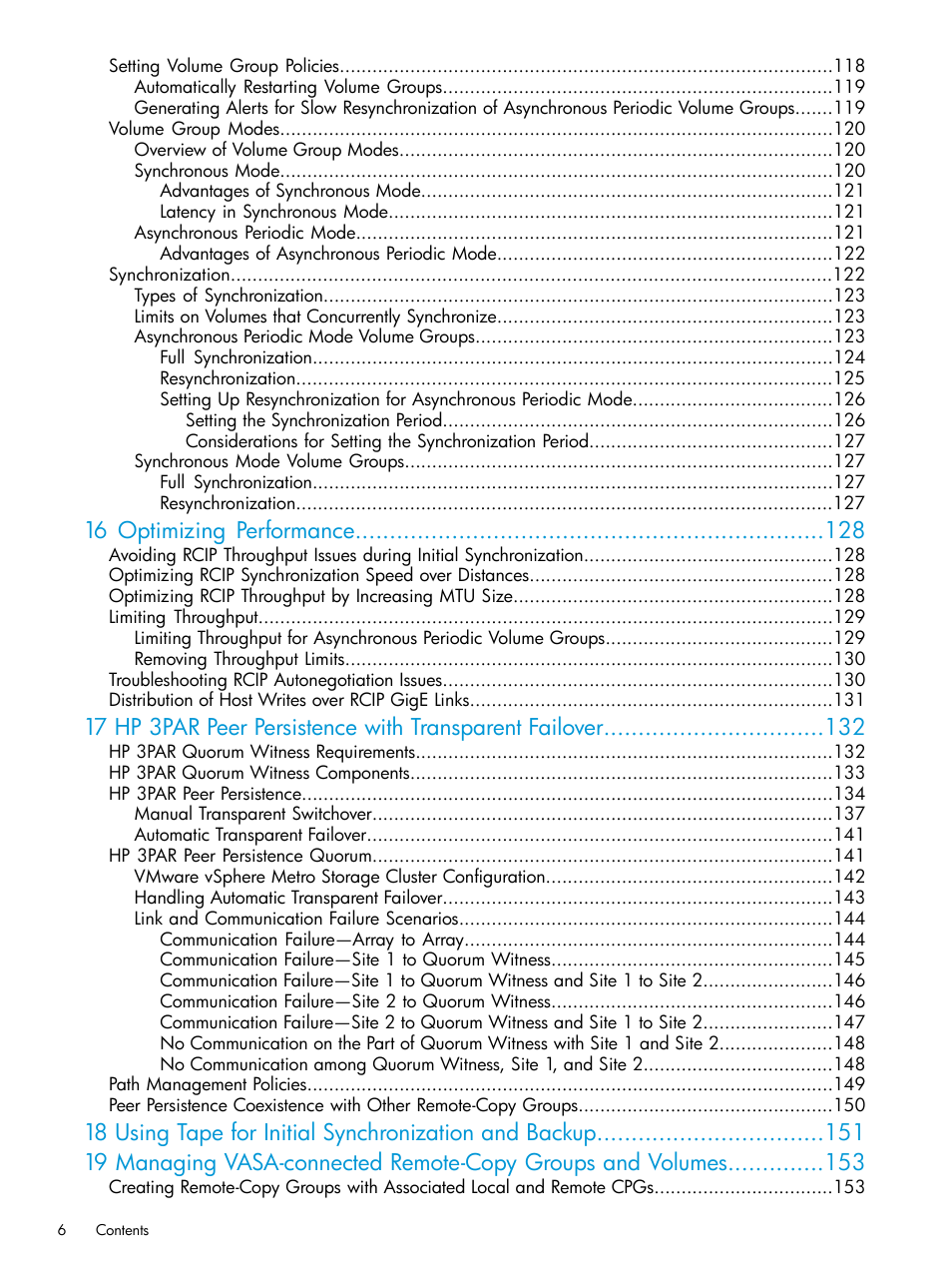 16 optimizing performance | HP 3PAR Operating System Software User Manual | Page 6 / 289