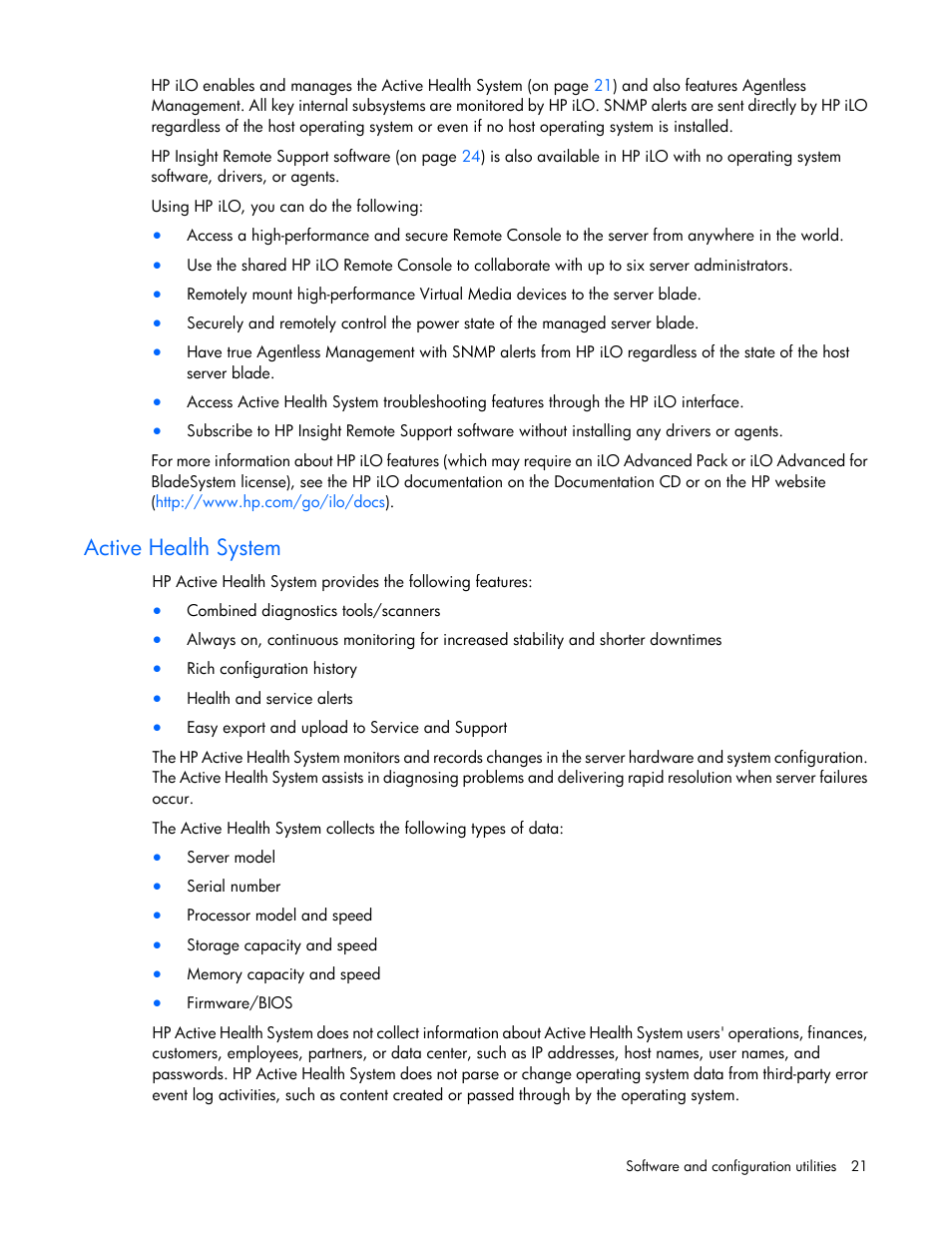 Active health system | HP D2220sb-Storage-Blade User Manual | Page 21 / 51