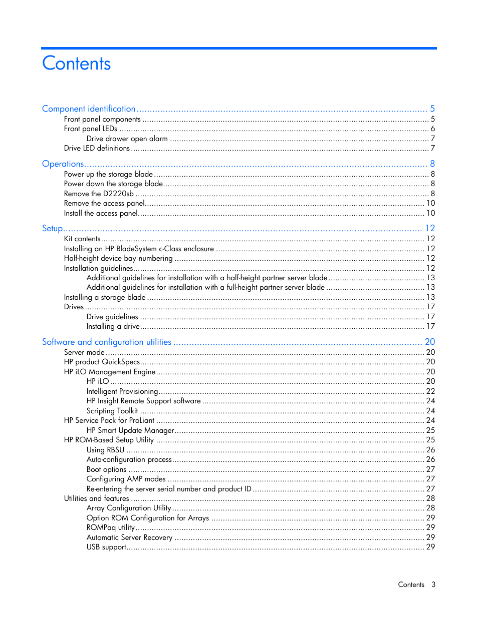 HP D2220sb-Storage-Blade User Manual | Page 3 / 51