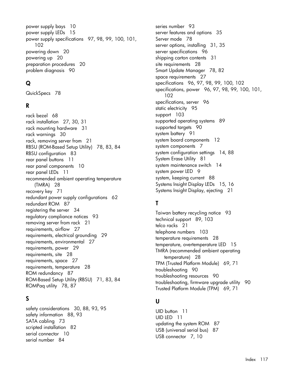 HP ProLiant DL360p Gen8 Server User Manual | Page 117 / 118