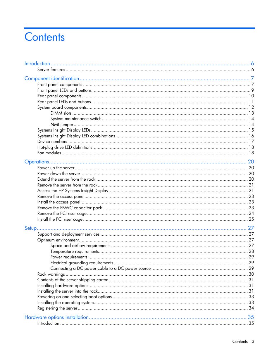 HP ProLiant DL360p Gen8 Server User Manual | Page 3 / 118