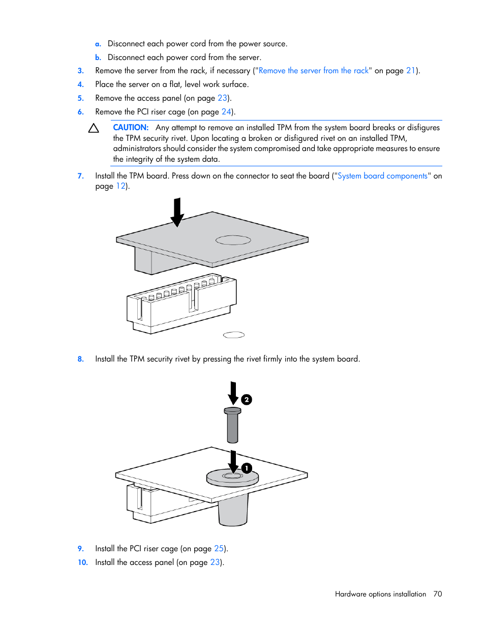 HP ProLiant DL360p Gen8 Server User Manual | Page 70 / 118