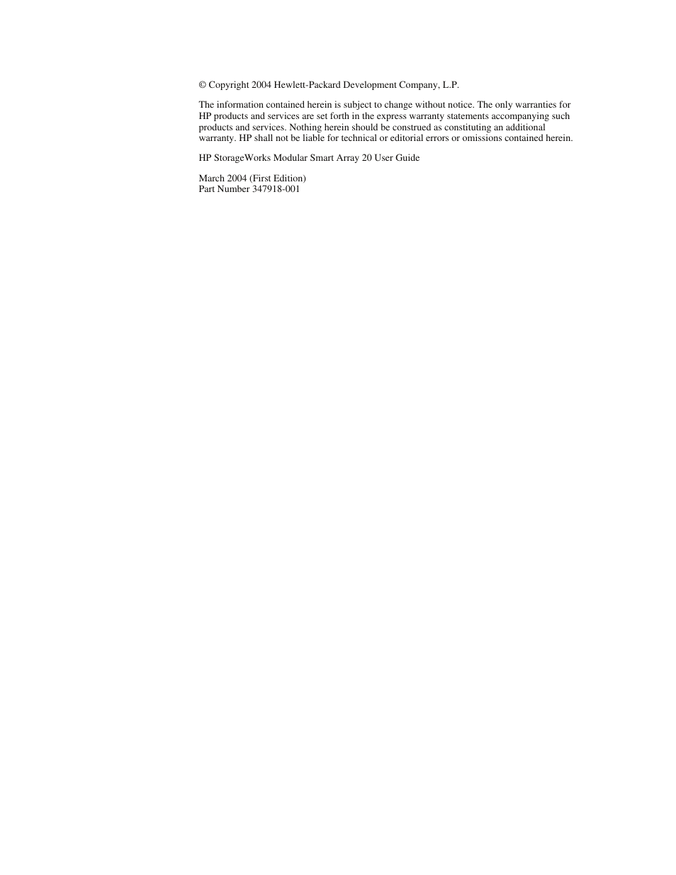 Notice | HP StorageWorks 20 Modular Smart Array User Manual | Page 2 / 45