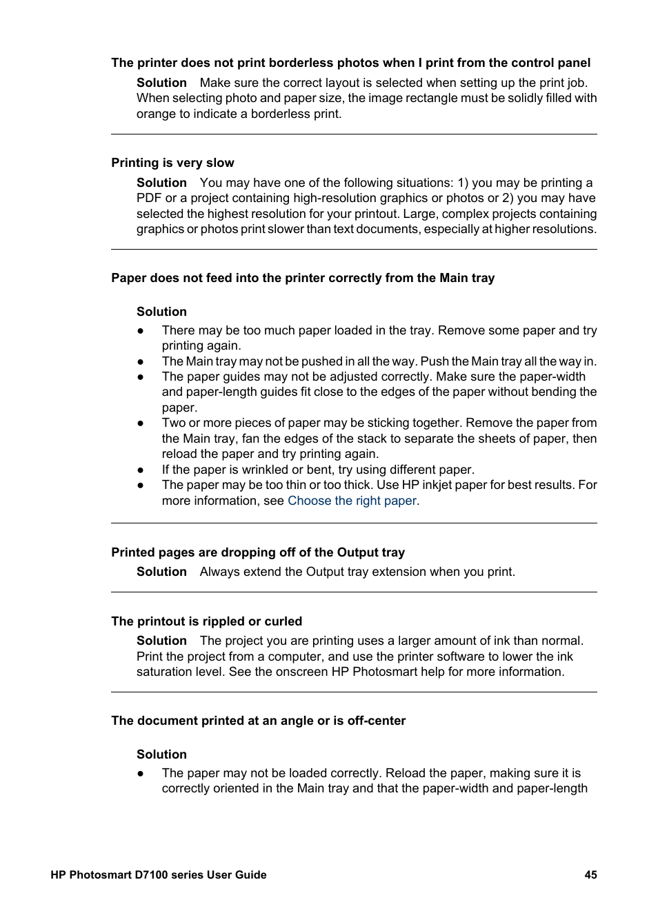 HP Photosmart D7155 Printer User Manual | Page 48 / 70
