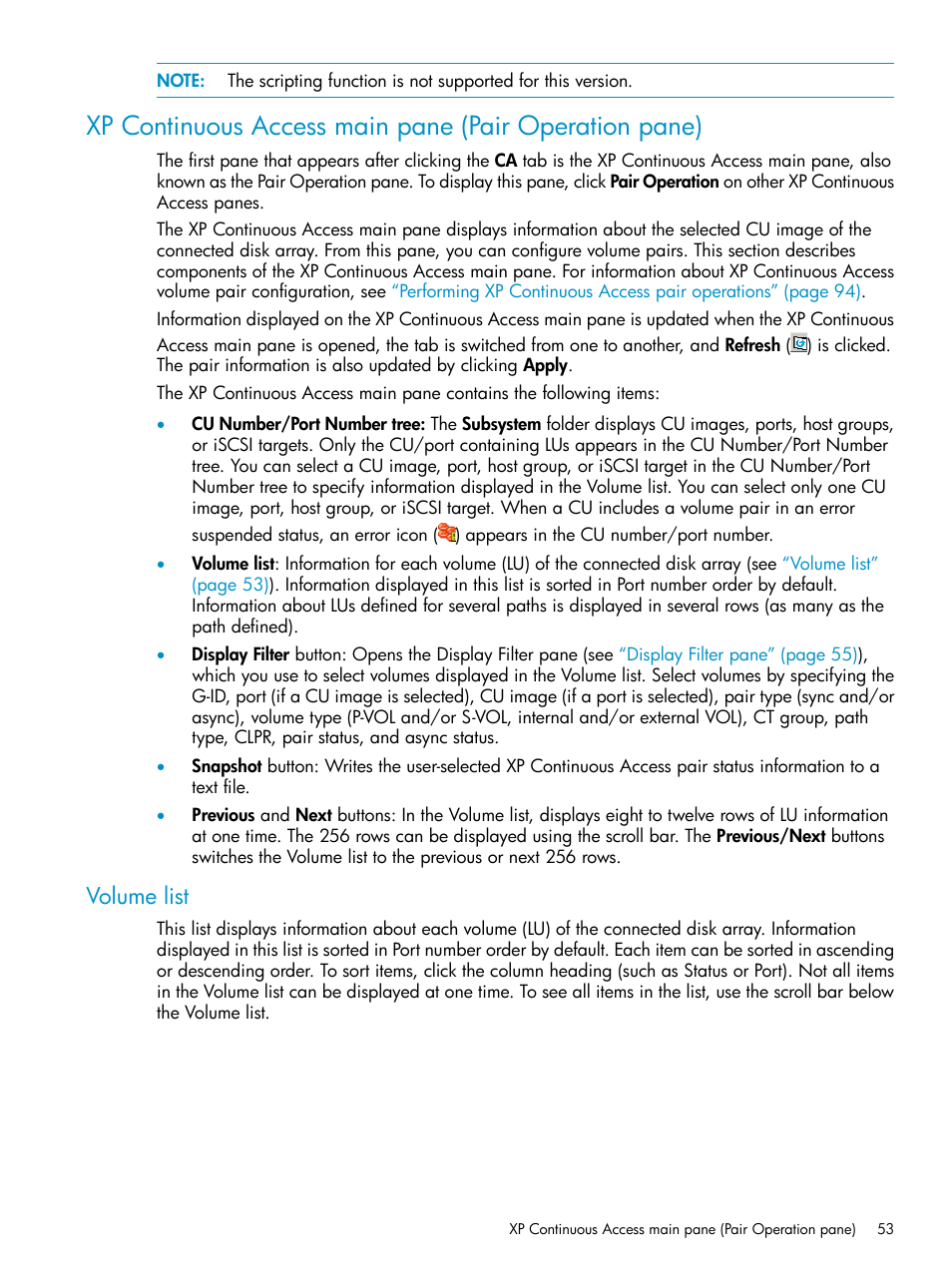 Volume list | HP StorageWorks XP Remote Web Console Software User Manual | Page 53 / 115