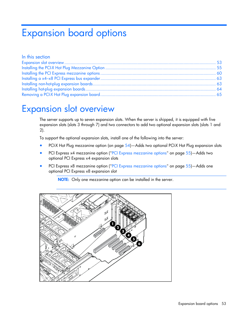 Expansion board options, Expansion slot overview, If applic | HP ProLiant DL580 G4 Server User Manual | Page 53 / 139