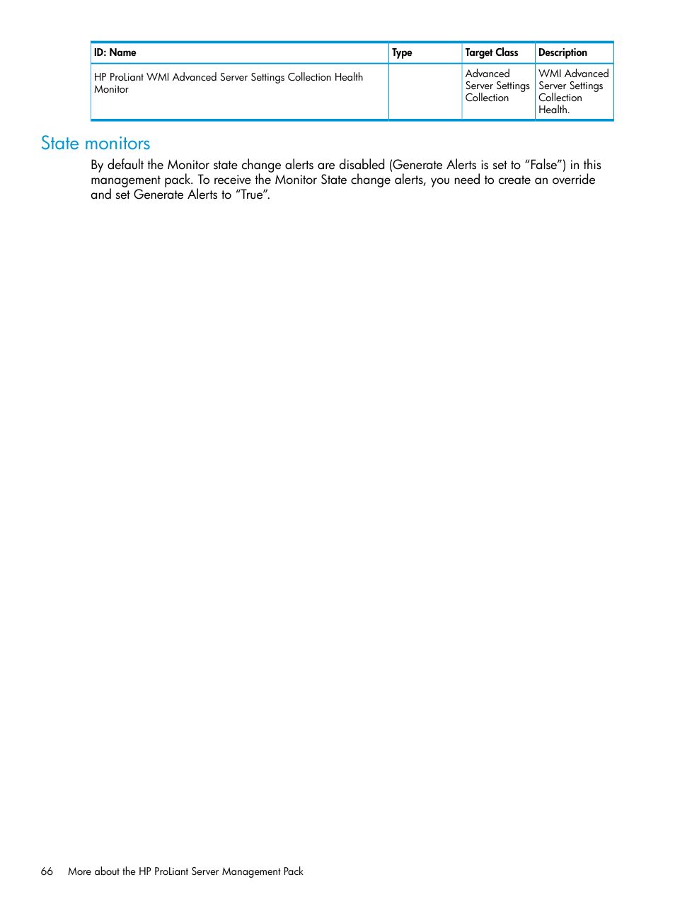 State monitors | HP OneView for Microsoft System Center User Manual | Page 66 / 96