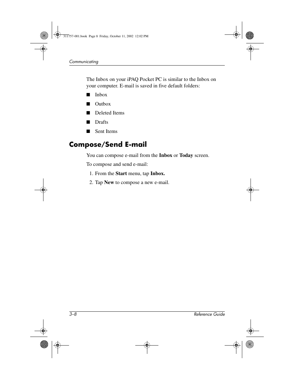 Compose/send e-mail | HP iPAQ h1900 Pocket PC series User Manual | Page 52 / 105