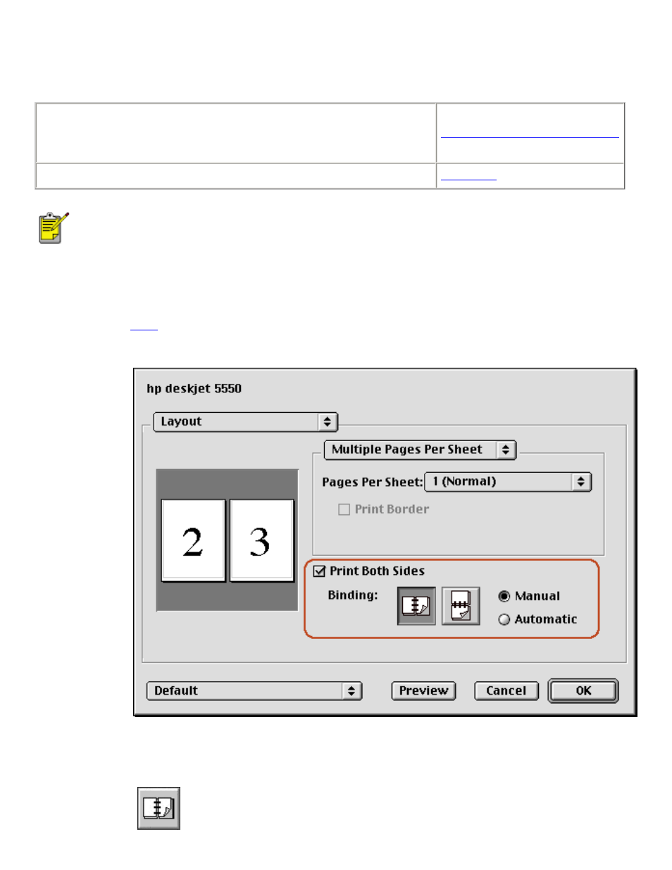 Two-sided printing | HP Deskjet 5550 Color Inkjet Printer User Manual | Page 44 / 151