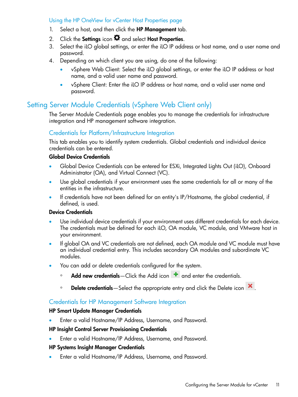 HP OneView for VMware vCenter User Manual | Page 11 / 157