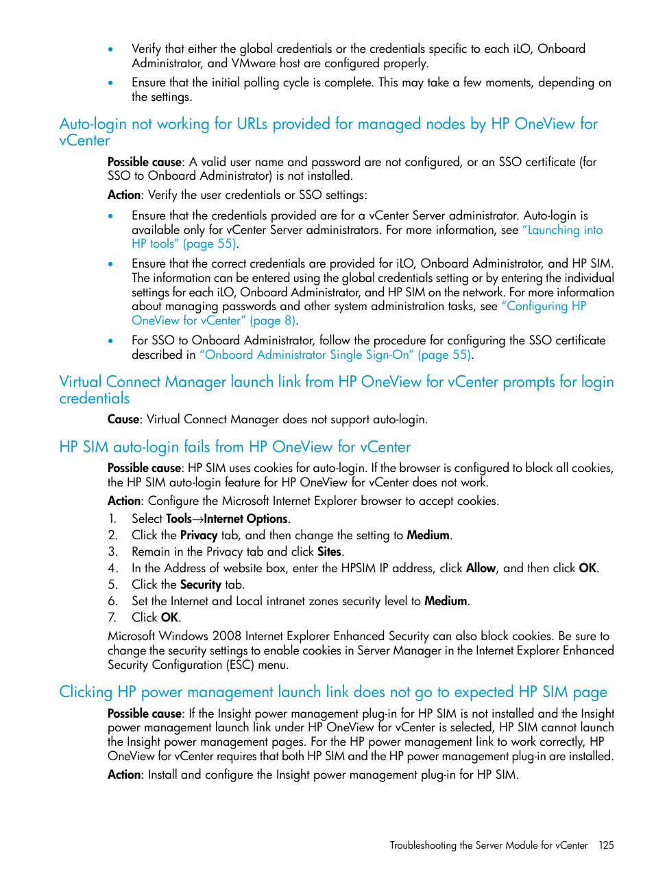 HP OneView for VMware vCenter User Manual | Page 125 / 157