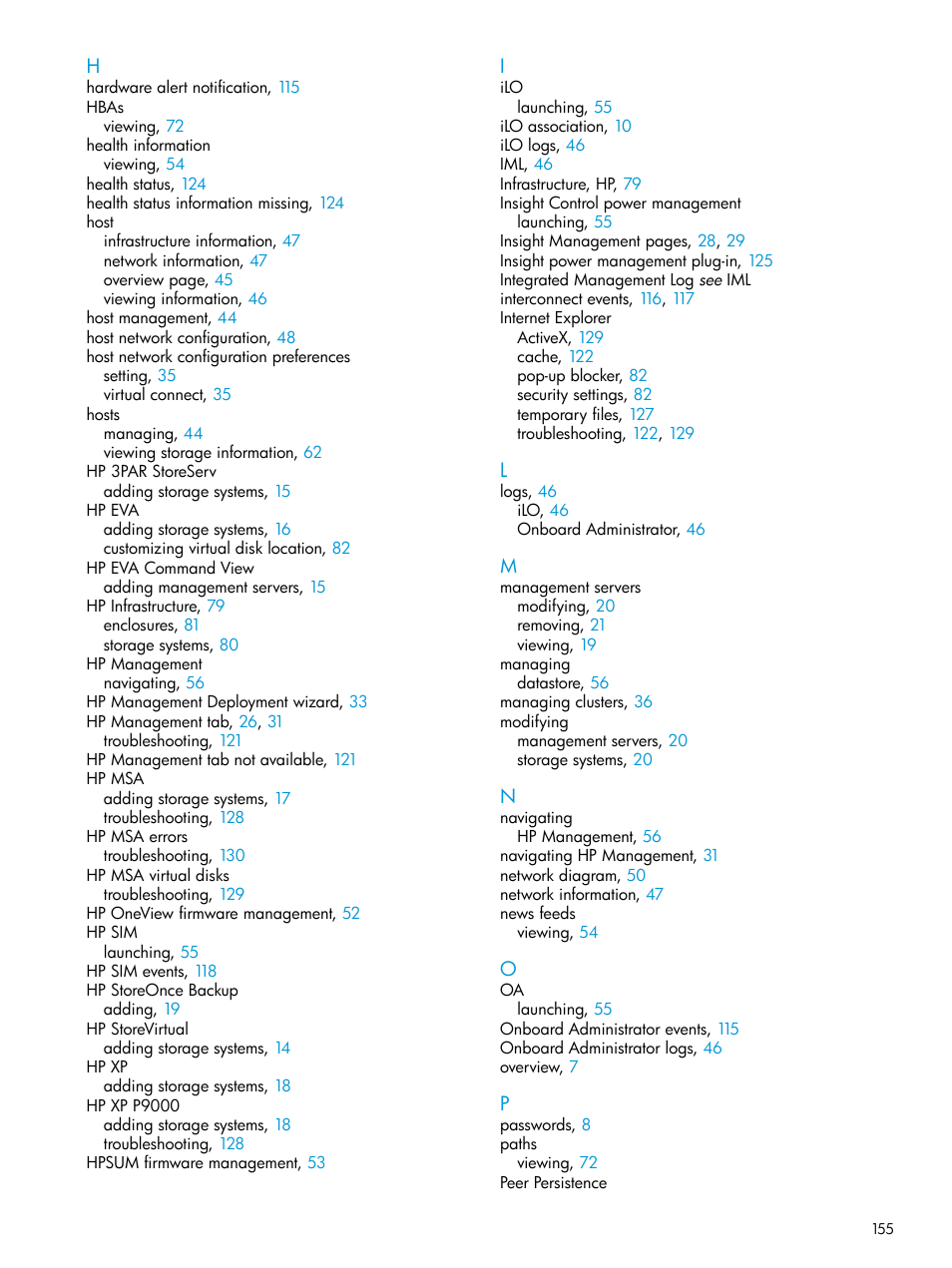 HP OneView for VMware vCenter User Manual | Page 155 / 157