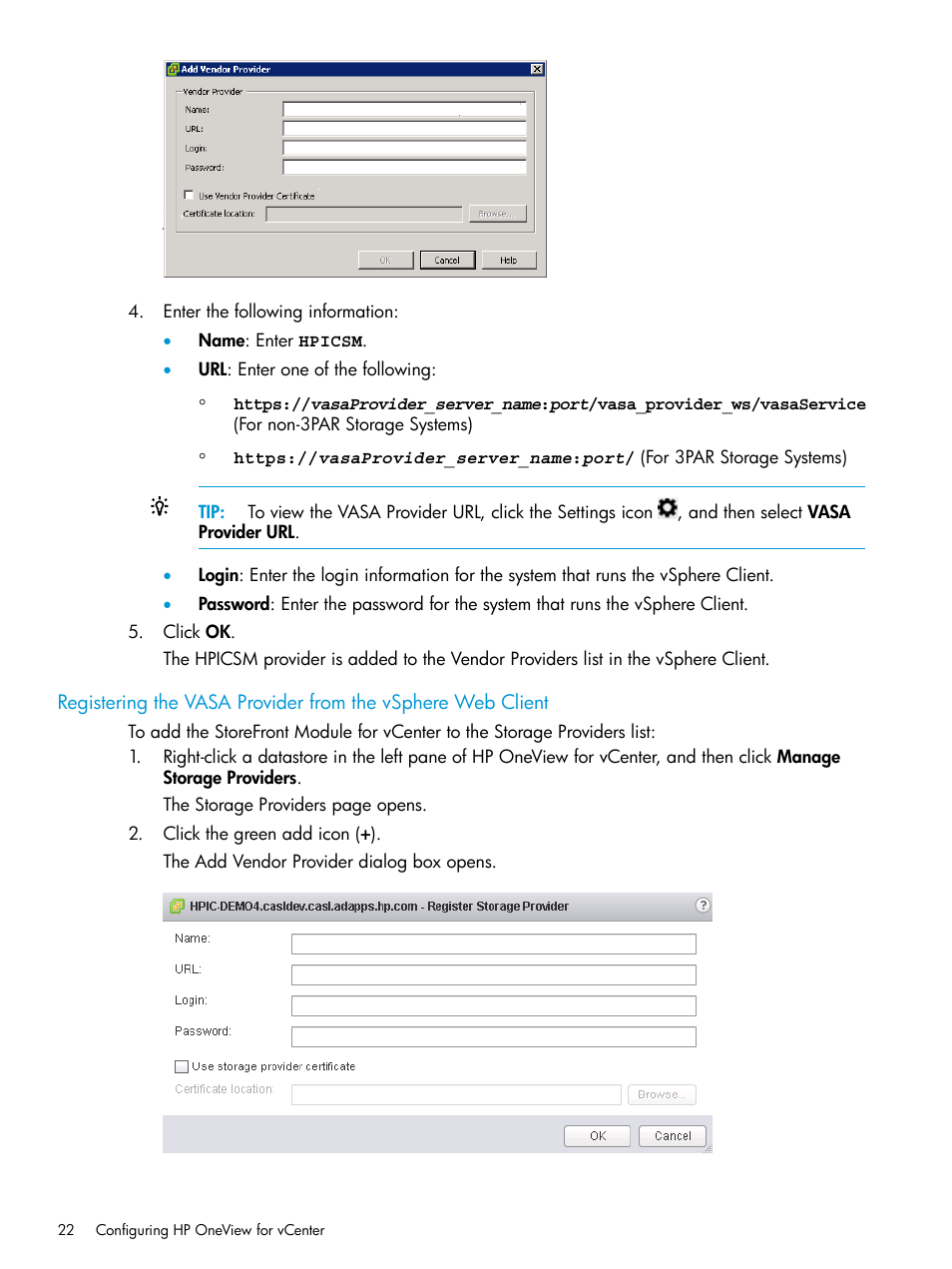 HP OneView for VMware vCenter User Manual | Page 22 / 157