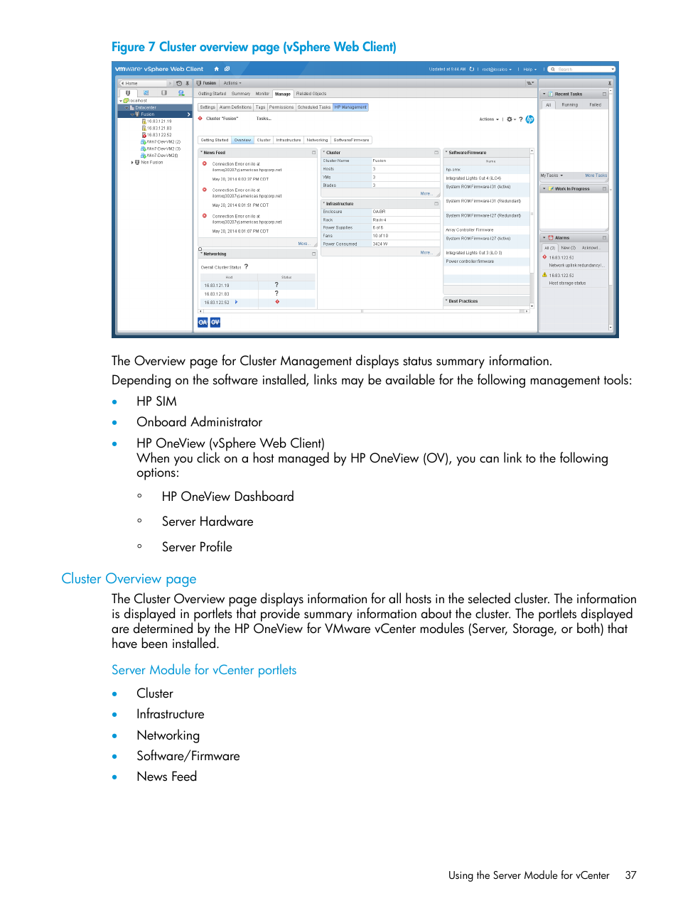 HP OneView for VMware vCenter User Manual | Page 37 / 157