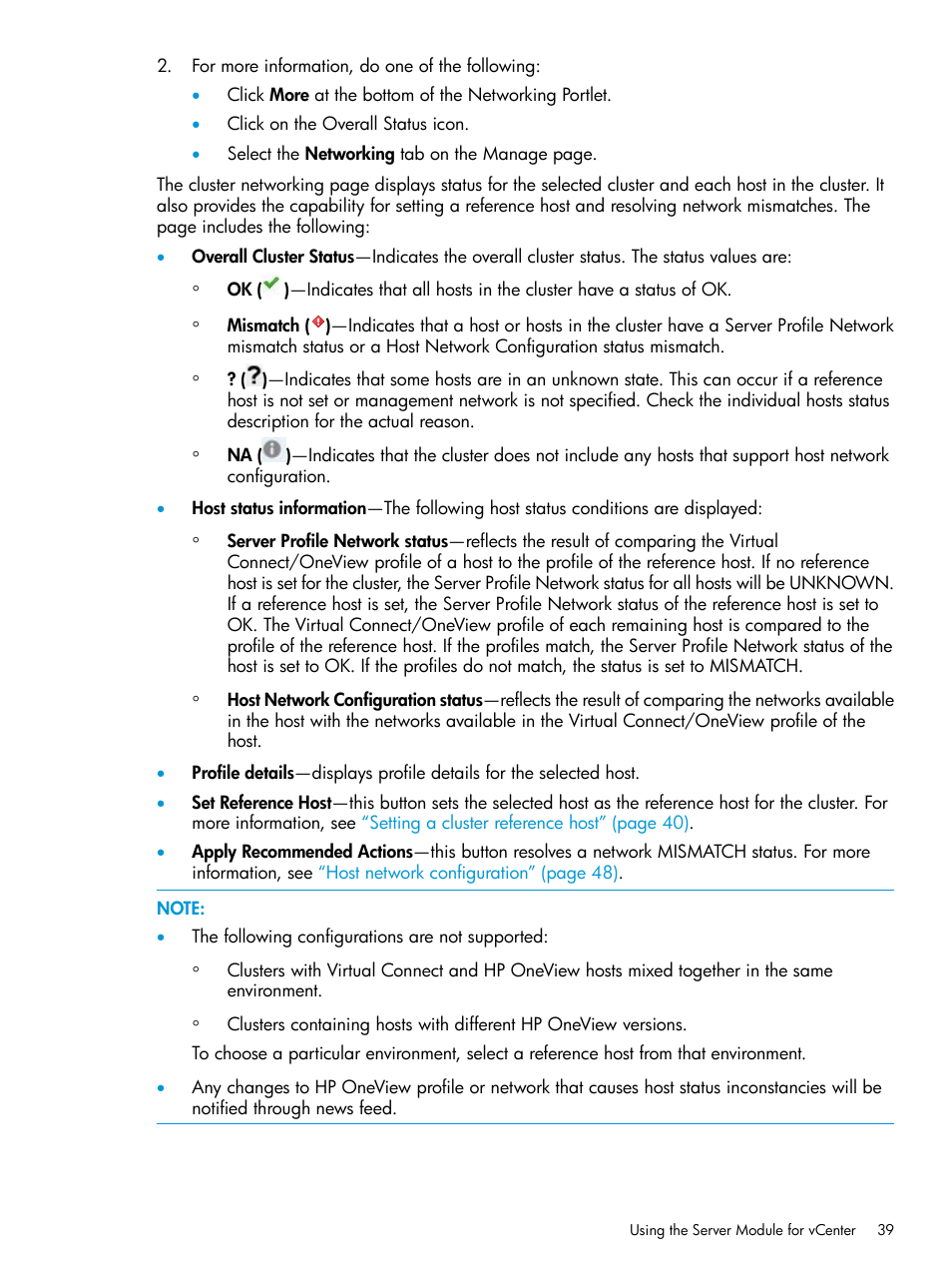 HP OneView for VMware vCenter User Manual | Page 39 / 157