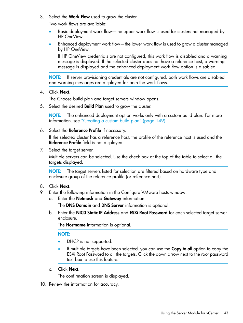 HP OneView for VMware vCenter User Manual | Page 43 / 157