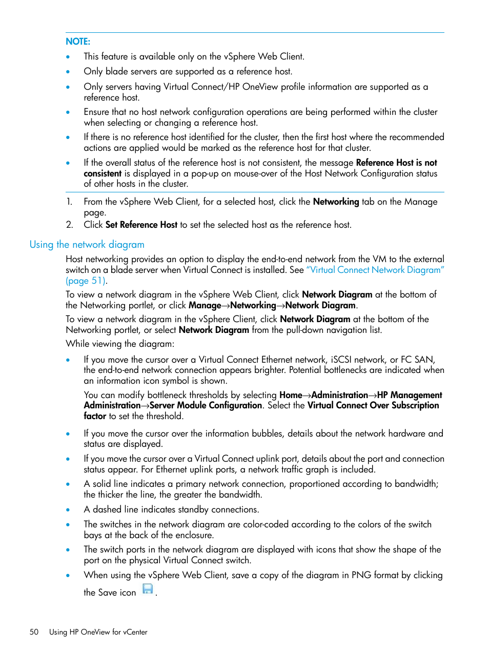 Using the network diagram | HP OneView for VMware vCenter User Manual | Page 50 / 157