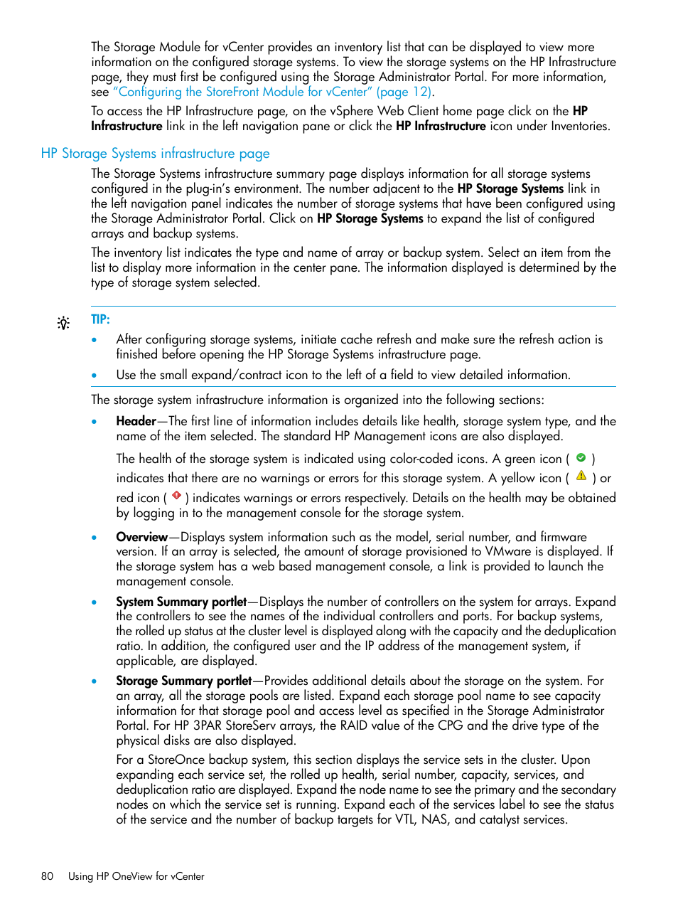 HP OneView for VMware vCenter User Manual | Page 80 / 157