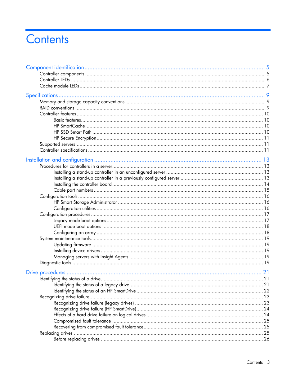 HP Smart Array P431 Controller User Manual | Page 3 / 46