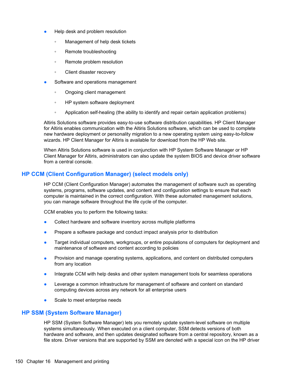 Hp ssm (system software manager) | HP EliteBook 2740p Tablet-PC User Manual | Page 162 / 175