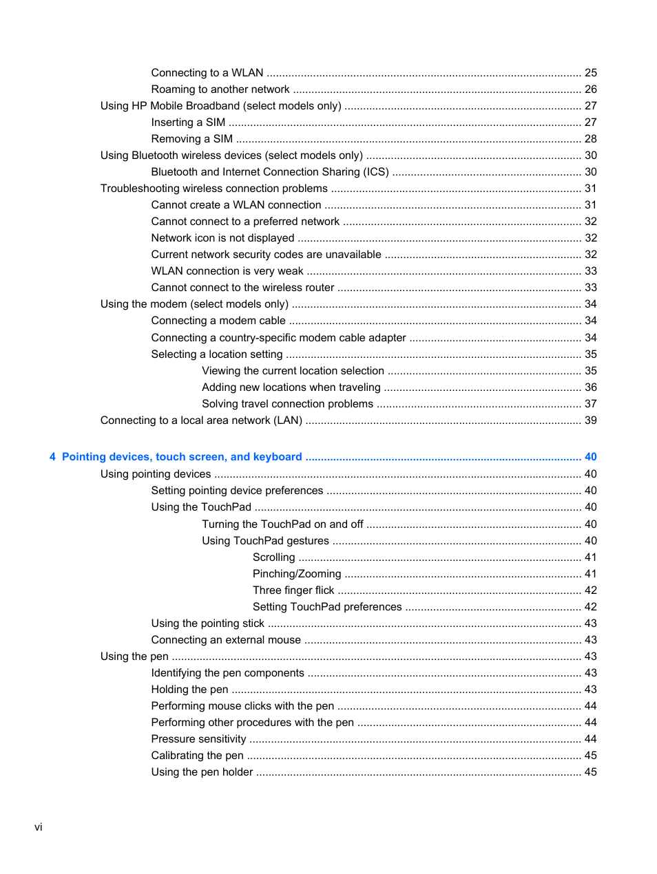 HP EliteBook 2740p Tablet-PC User Manual | Page 6 / 175