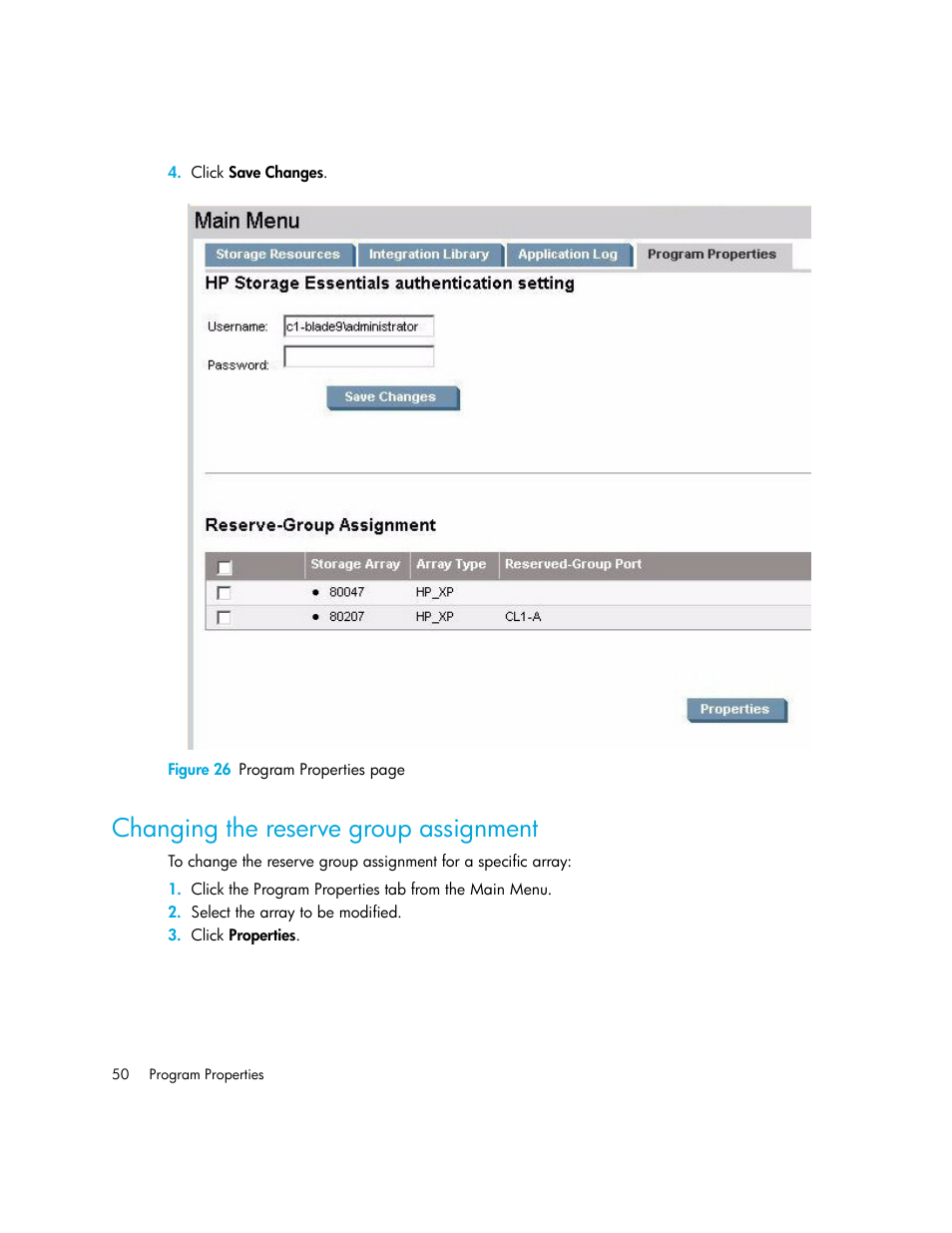 Changing the reserve group assignment | HP Storage Essentials Enterprise Edition Software User Manual | Page 64 / 90