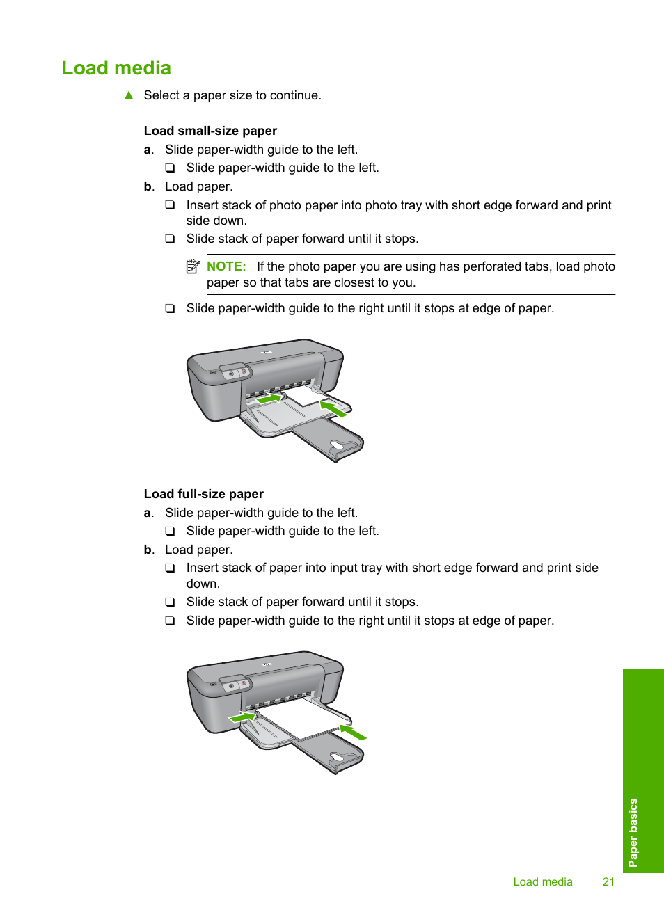 Load media | HP Deskjet D2680 Printer User Manual | Page 23 / 88