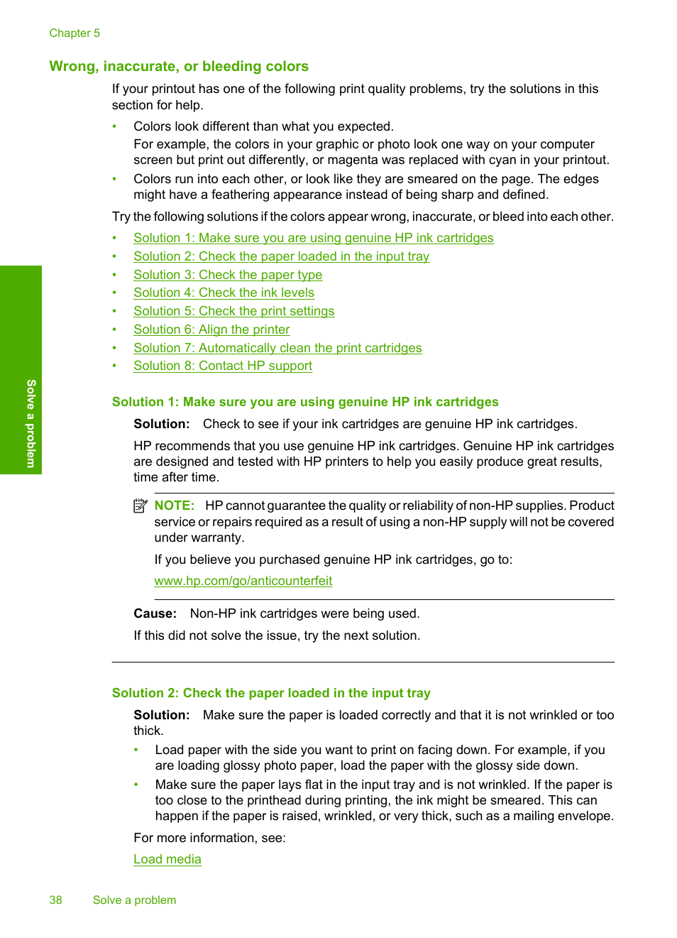 Wrong, inaccurate, or bleeding colors | HP Deskjet D2680 Printer User Manual | Page 40 / 88