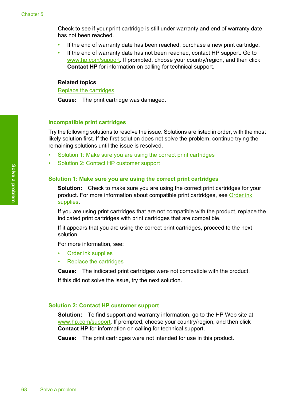 Incompatible print cartridges | HP Deskjet D2680 Printer User Manual | Page 70 / 88