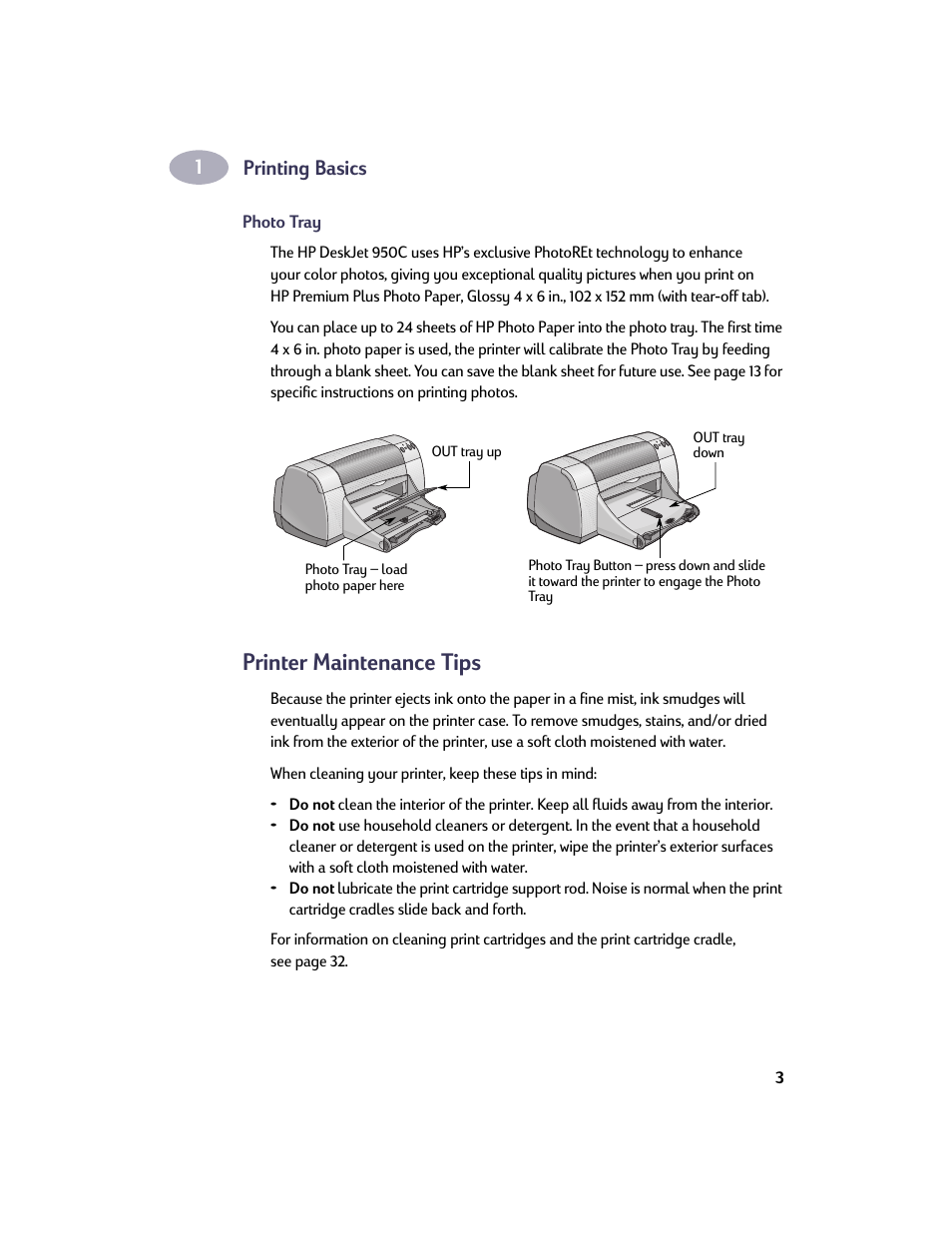 Printer maintenance tips | HP Deskjet 950c Printer User Manual | Page 10 / 73