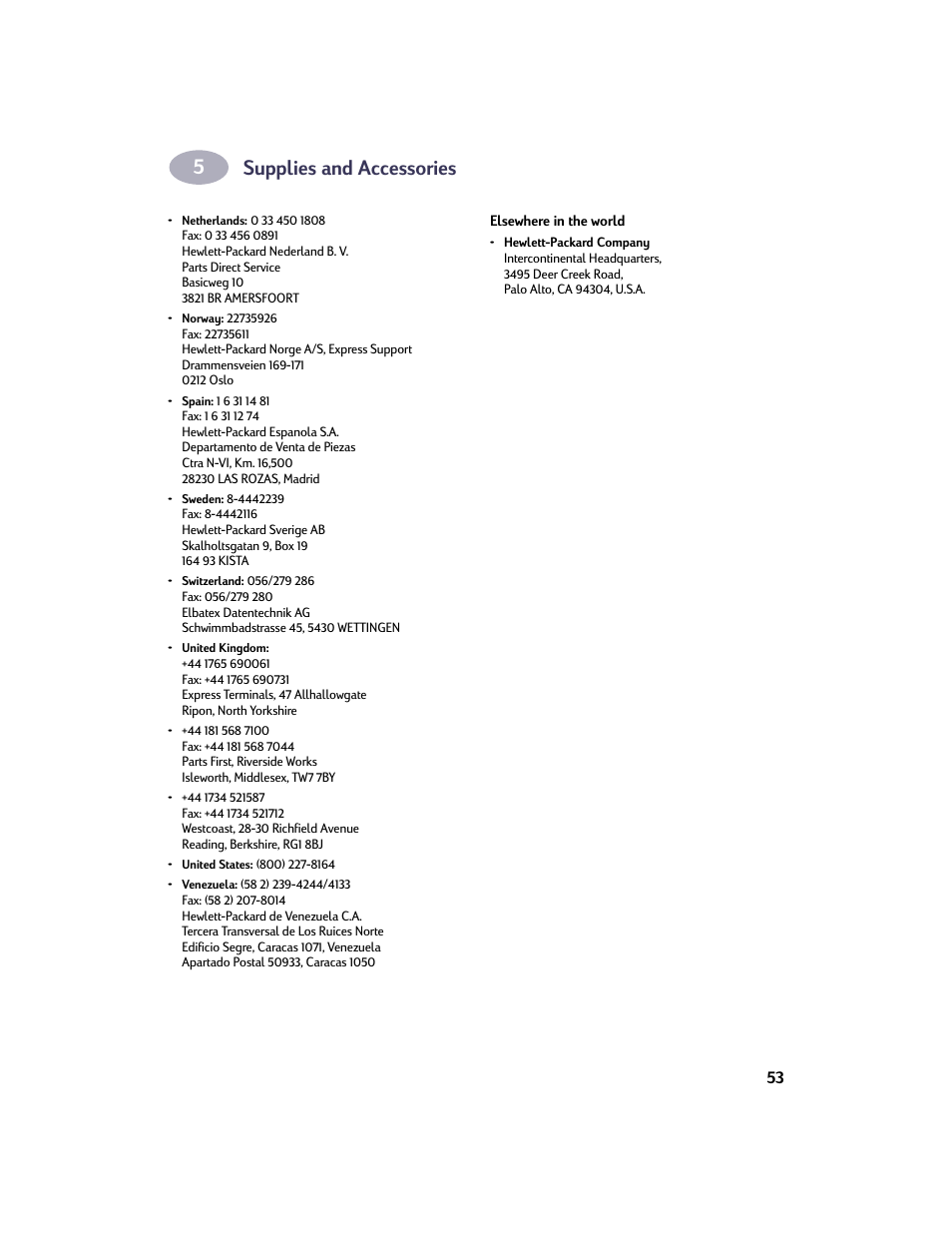 Supplies and accessories | HP Deskjet 950c Printer User Manual | Page 60 / 73