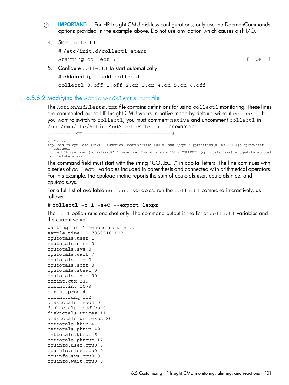 2 modifying the actionandalerts.txt file | HP Insight Cluster Management Utility User Manual | Page 101 / 223