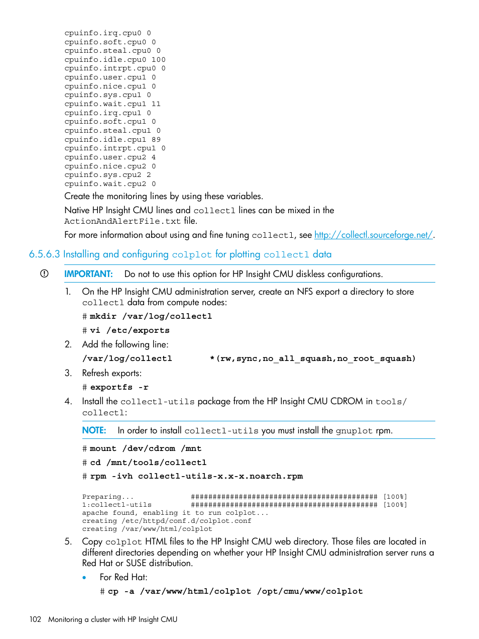 HP Insight Cluster Management Utility User Manual | Page 102 / 223