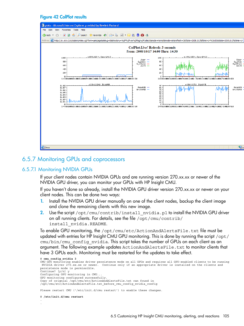 7 monitoring gpus and coprocessors, 1 monitoring nvidia gpus, Colplot results | HP Insight Cluster Management Utility User Manual | Page 105 / 223