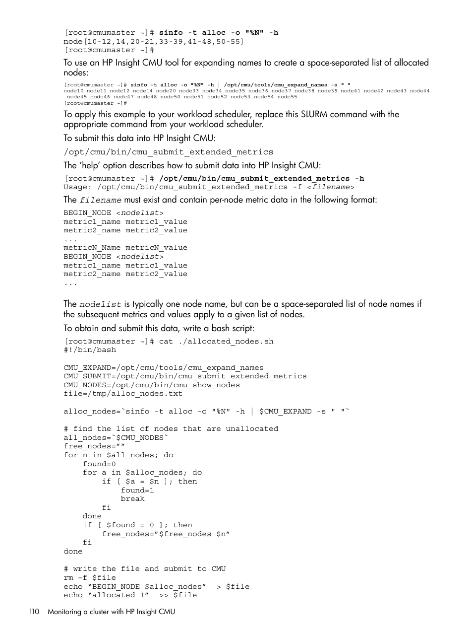 HP Insight Cluster Management Utility User Manual | Page 110 / 223