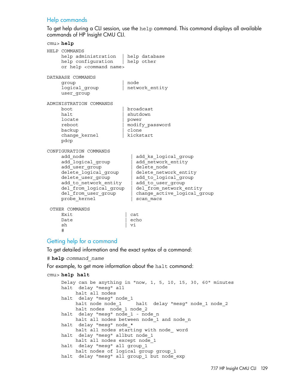 HP Insight Cluster Management Utility User Manual | Page 129 / 223