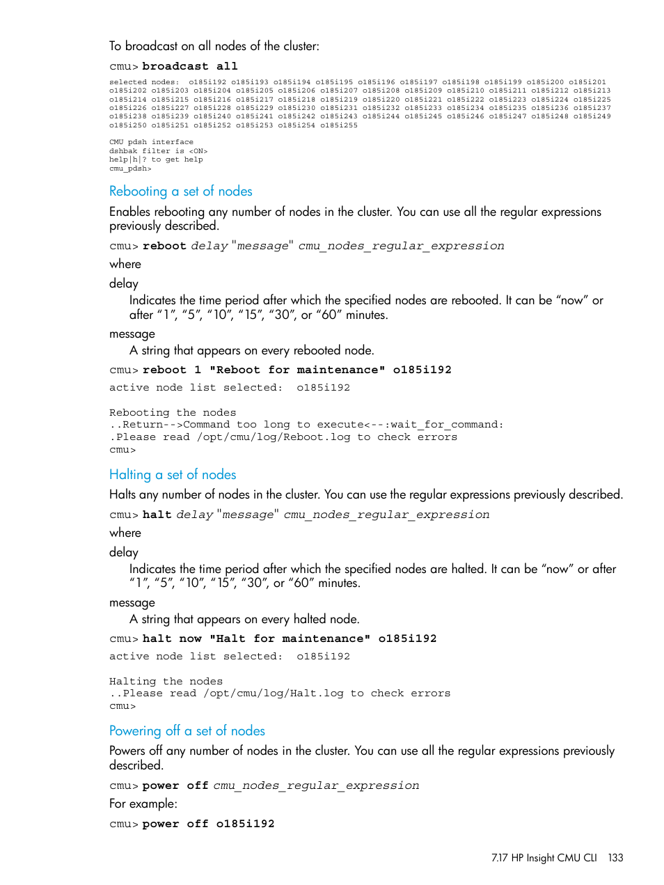 HP Insight Cluster Management Utility User Manual | Page 133 / 223