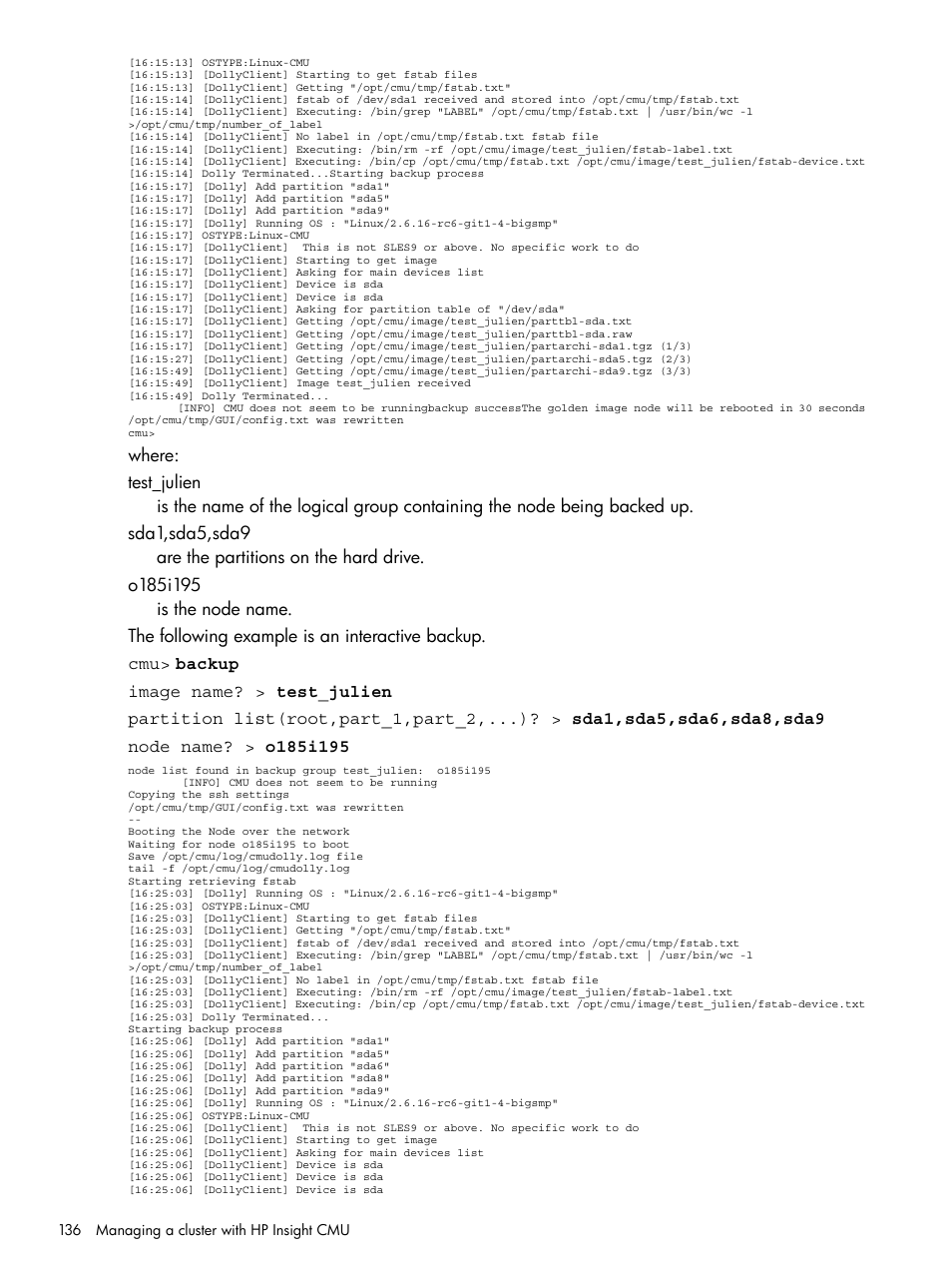 HP Insight Cluster Management Utility User Manual | Page 136 / 223